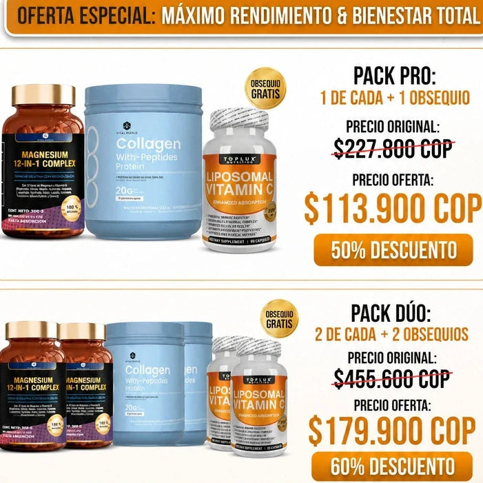 MAGNESIUM 12 IN I + COLLAGEN PROTEIN +OBSEQUIO VITAMINA C✅