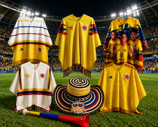 COMBO PONCHO SOMBRERO SELECCION COLOMBIA