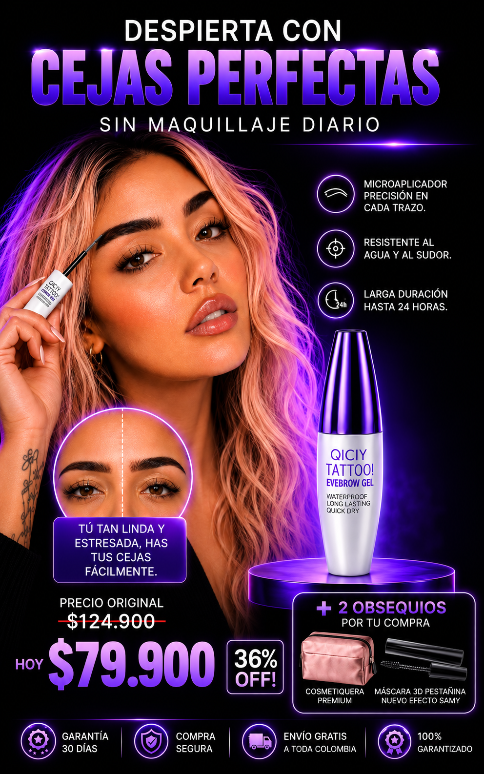 QICIY TATTOO ® Cejas Perfectas Instantaneas Sin Estrés Ni Técnica